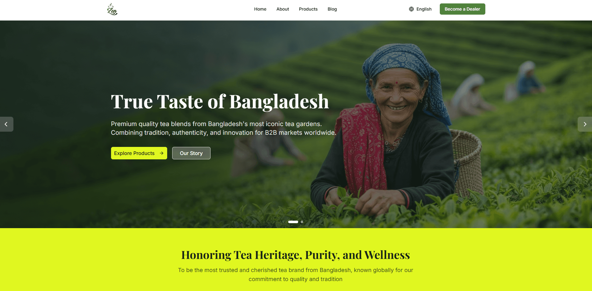 Ecommerce Website for Zen Tea