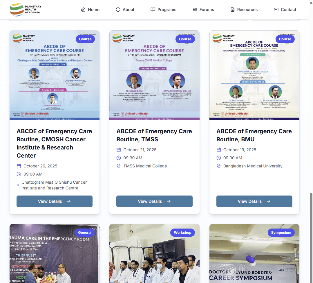 Website for Planetary Health Academia (PHA)